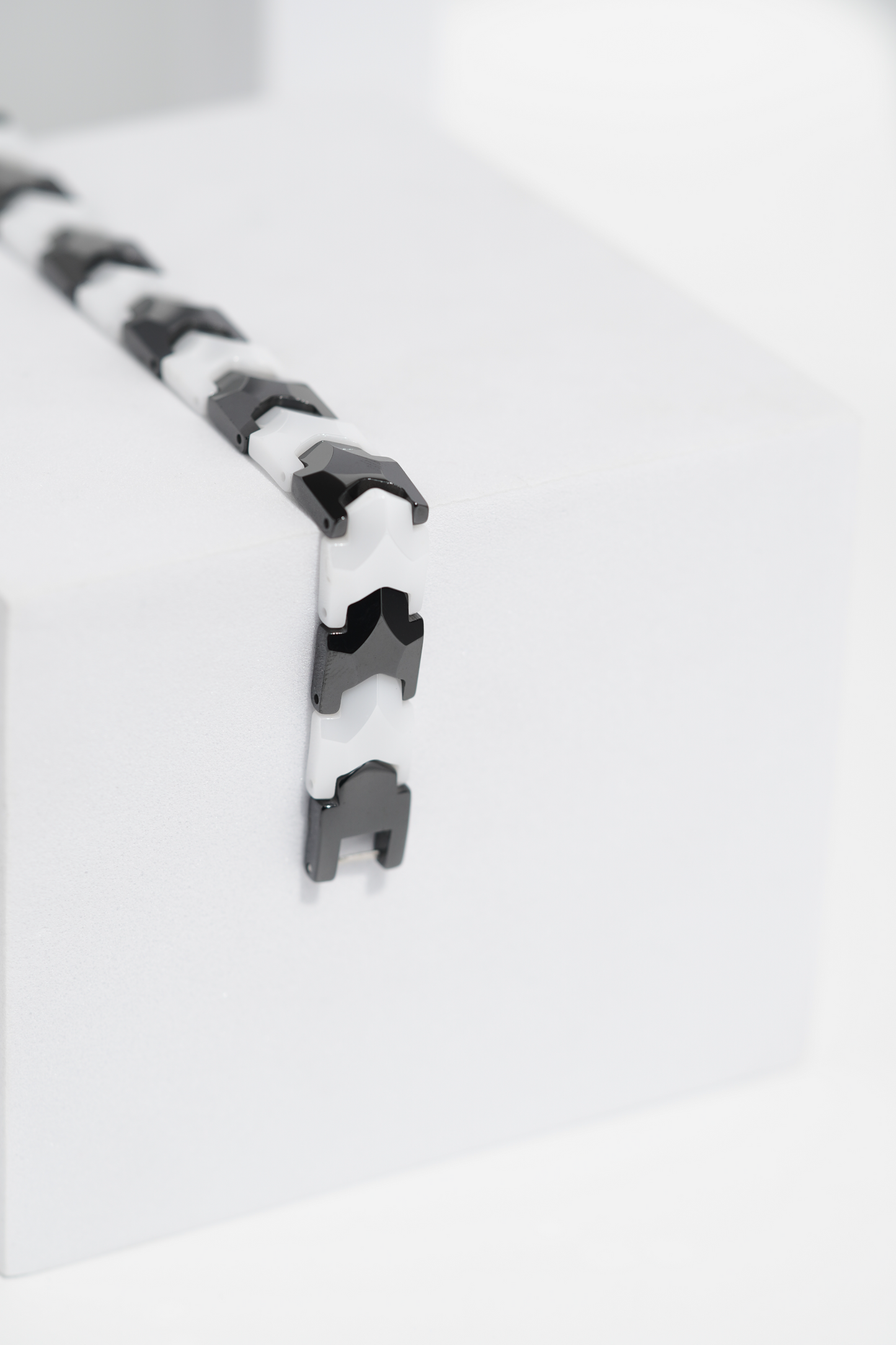 Black & White Bold Cramic bracelet for men. worldjewel.in men's bracelets