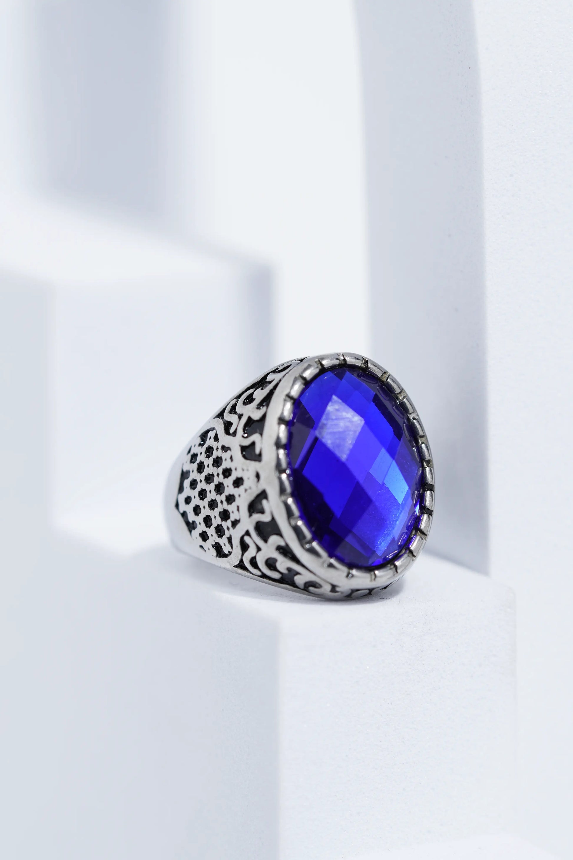 Dark Blue Diamond Turkish Ring Ring For Men worldjewel.in men's ring