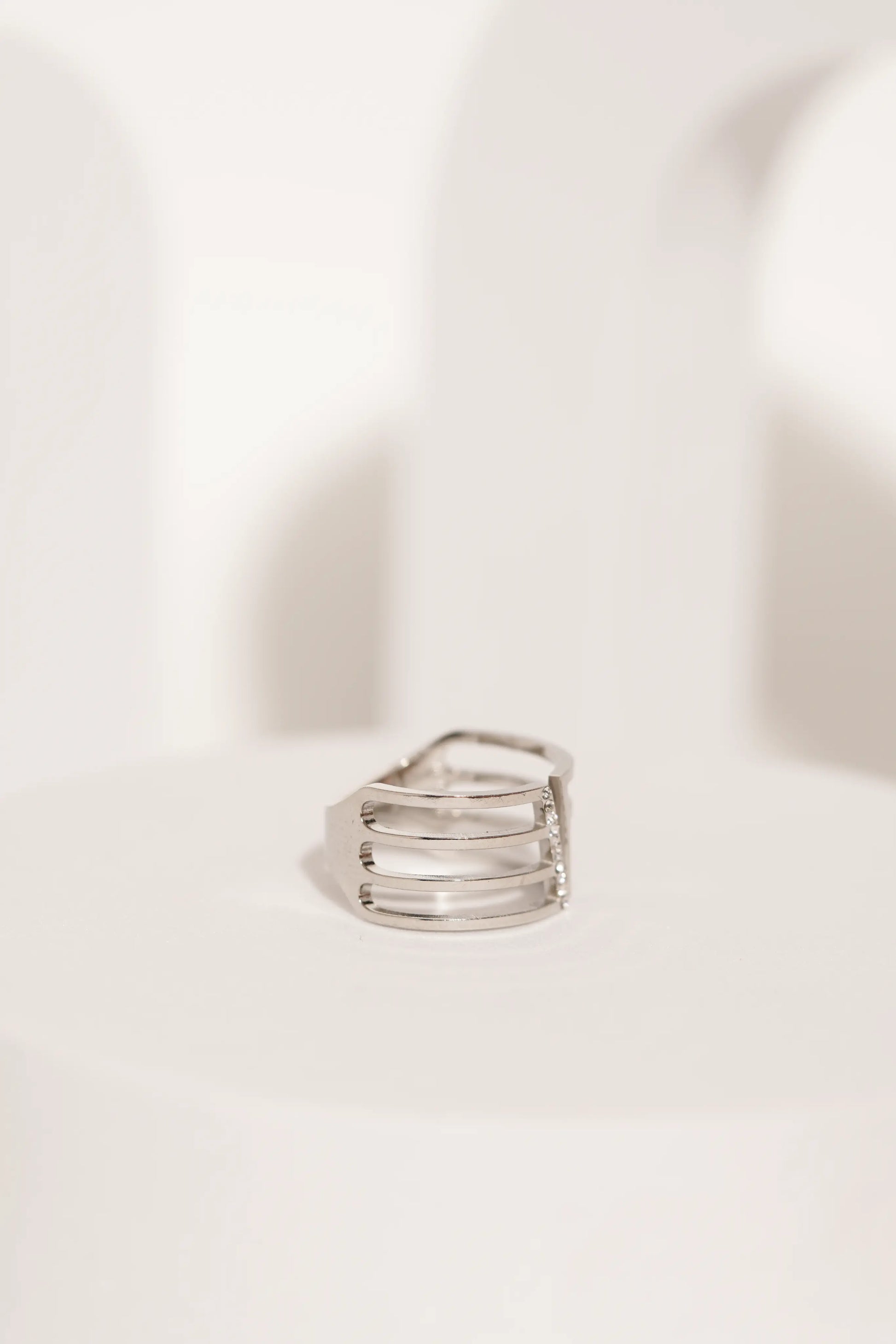 Diamond Line Ring worldjewel.in ADJUSTABLE RING