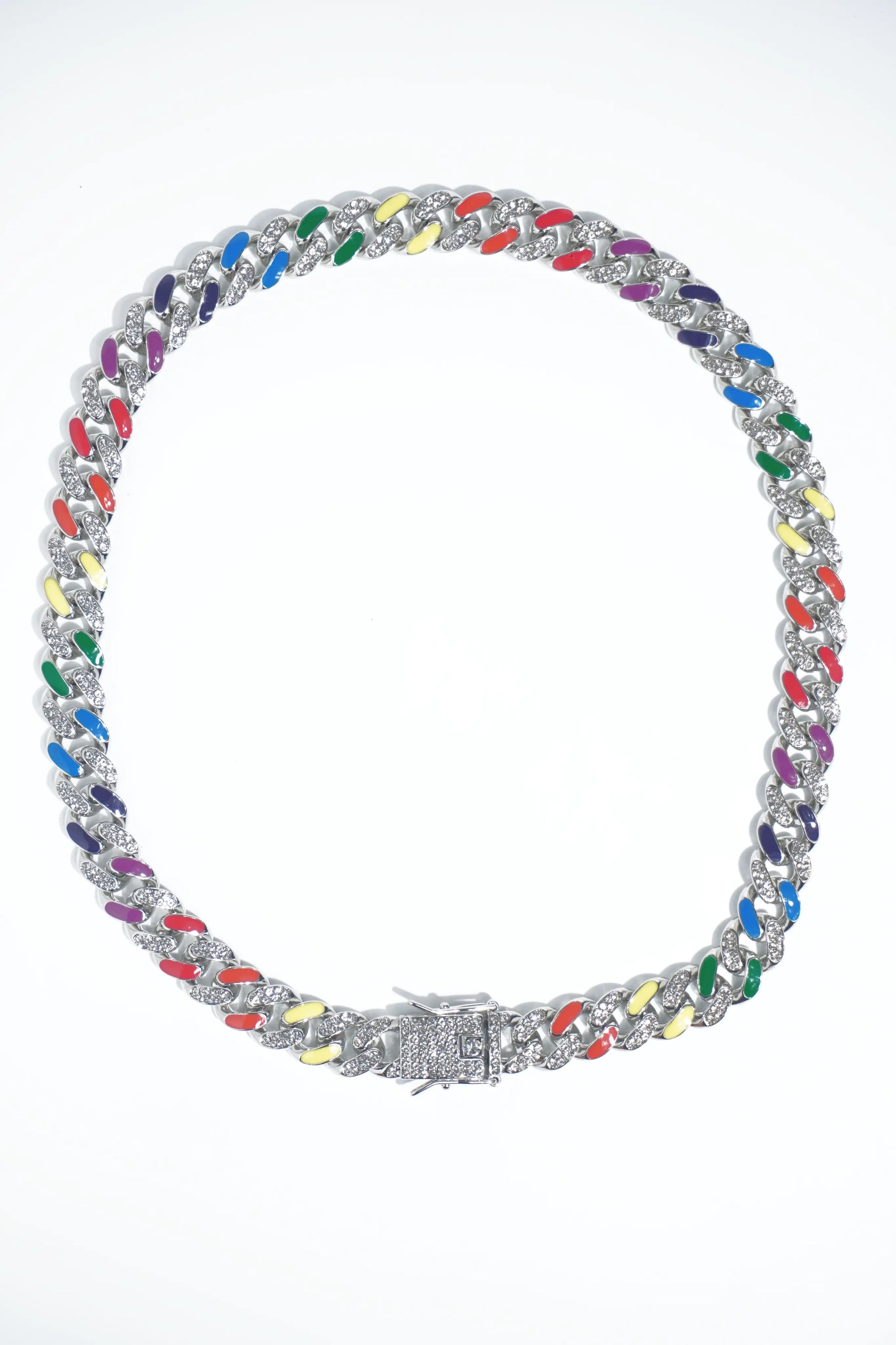 Round Multi-colour Diamond | Ice-chain | Unisex | Hiphop style. - worldjewel.in