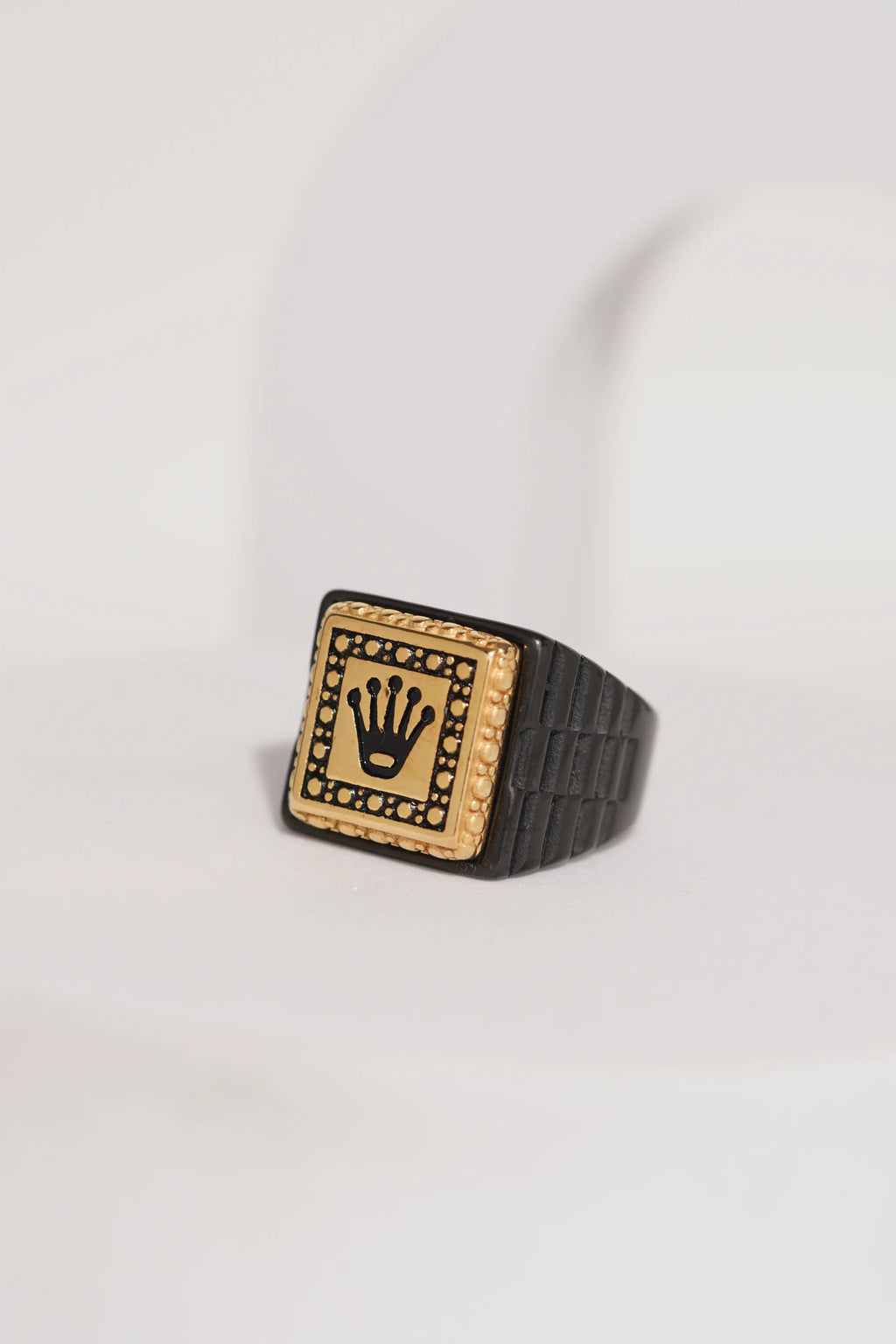 18k Gold Tone Crown Ring For Men worldjewel.in men's ring
