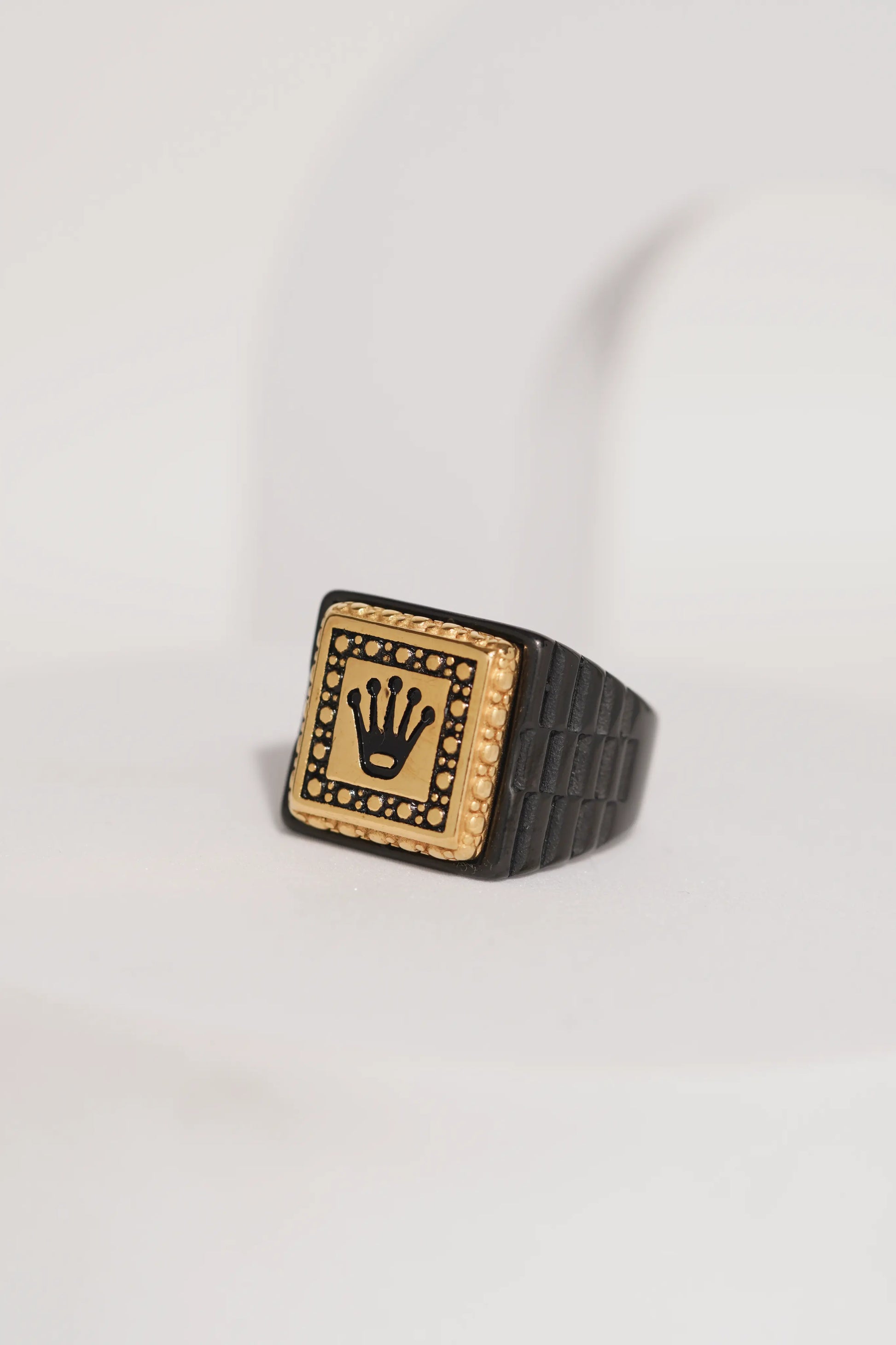 18k Gold Tone Crown Ring For Men worldjewel.in men's ring