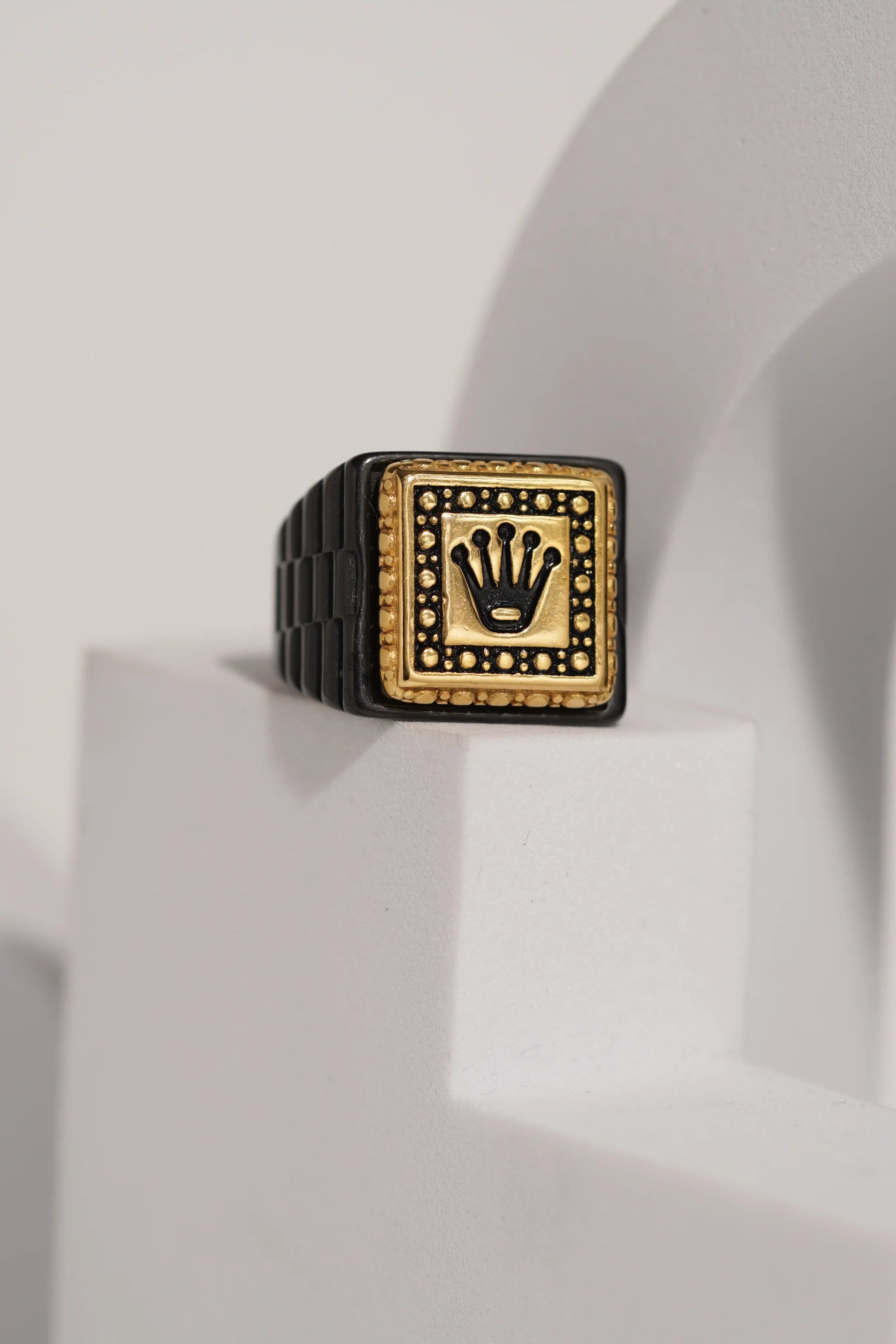18k Gold Tone Crown Ring For Men worldjewel.in men's ring