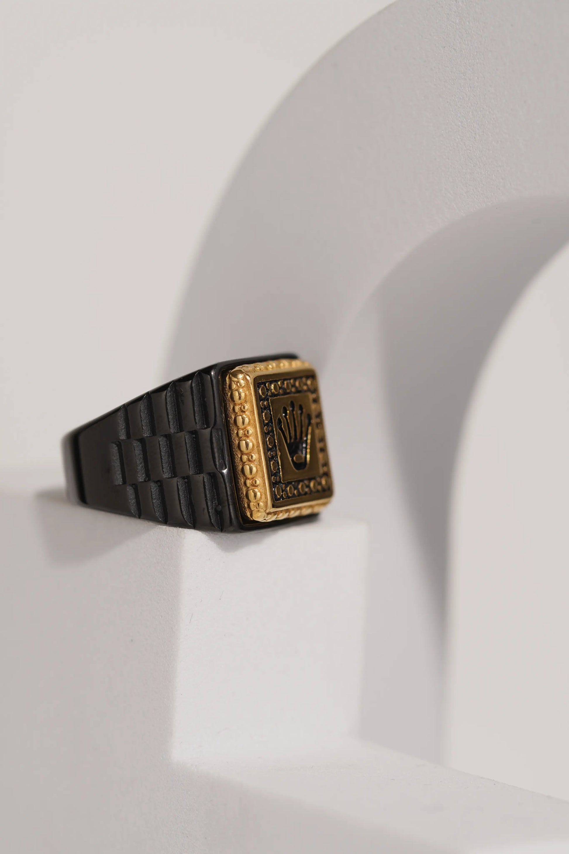 18k Gold Tone Crown Ring For Men worldjewel.in men's ring