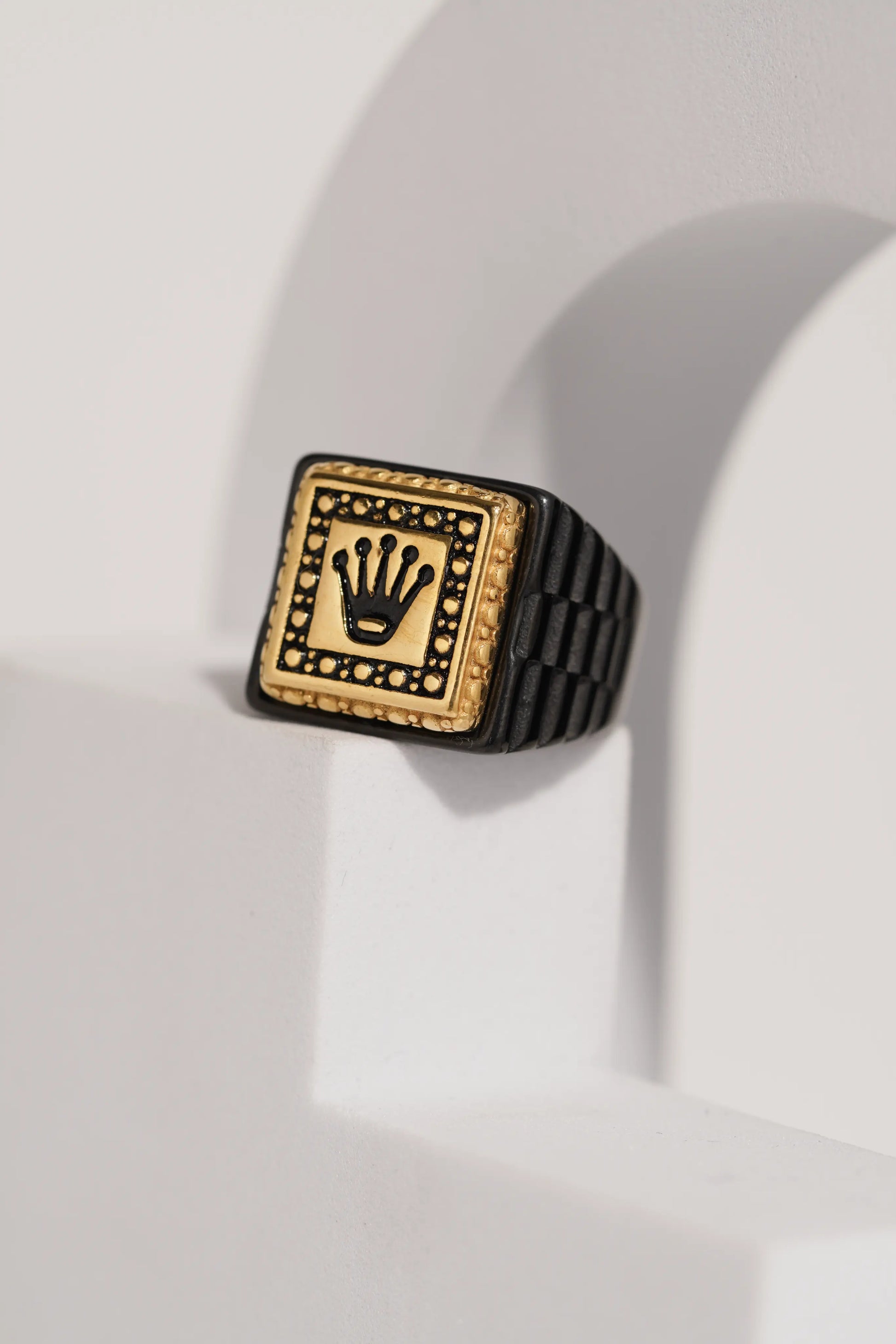 18k Gold Tone Crown Ring For Men worldjewel.in men's ring