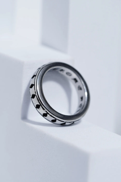 Aesthetic Silver Letter Engarved Ring For Men worldjewel.in men's ring