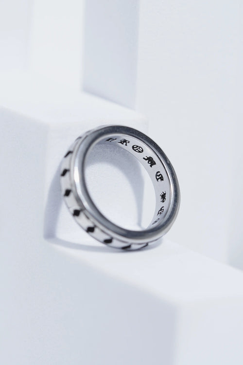 Aesthetic Silver Letter Engarved Ring For Men worldjewel.in men's ring