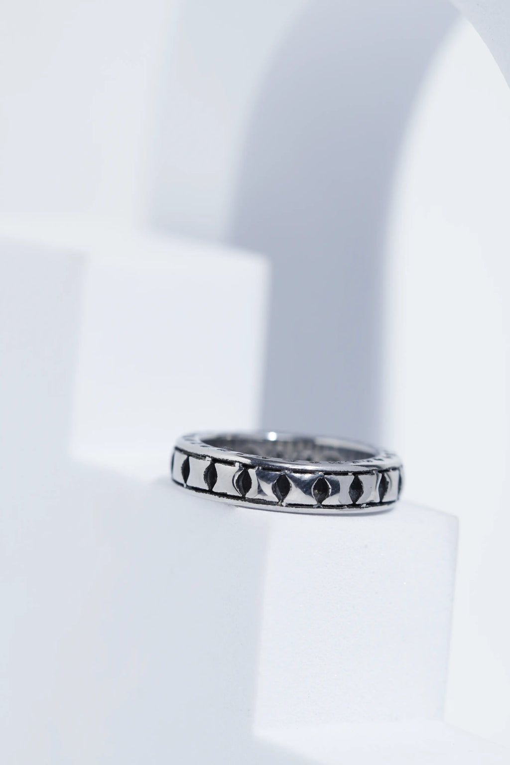 Aesthetic Silver Letter Engarved Ring For Men worldjewel.in men's ring