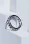 Aesthetic Silver Letter Engraved Ring For Men