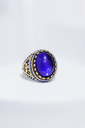 Antique Blue Diamond  Stainless Steel  Ring For Men worldjewel.in men's ring