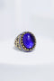 Antique Blue Diamond  Stainless Steel  Ring For Men