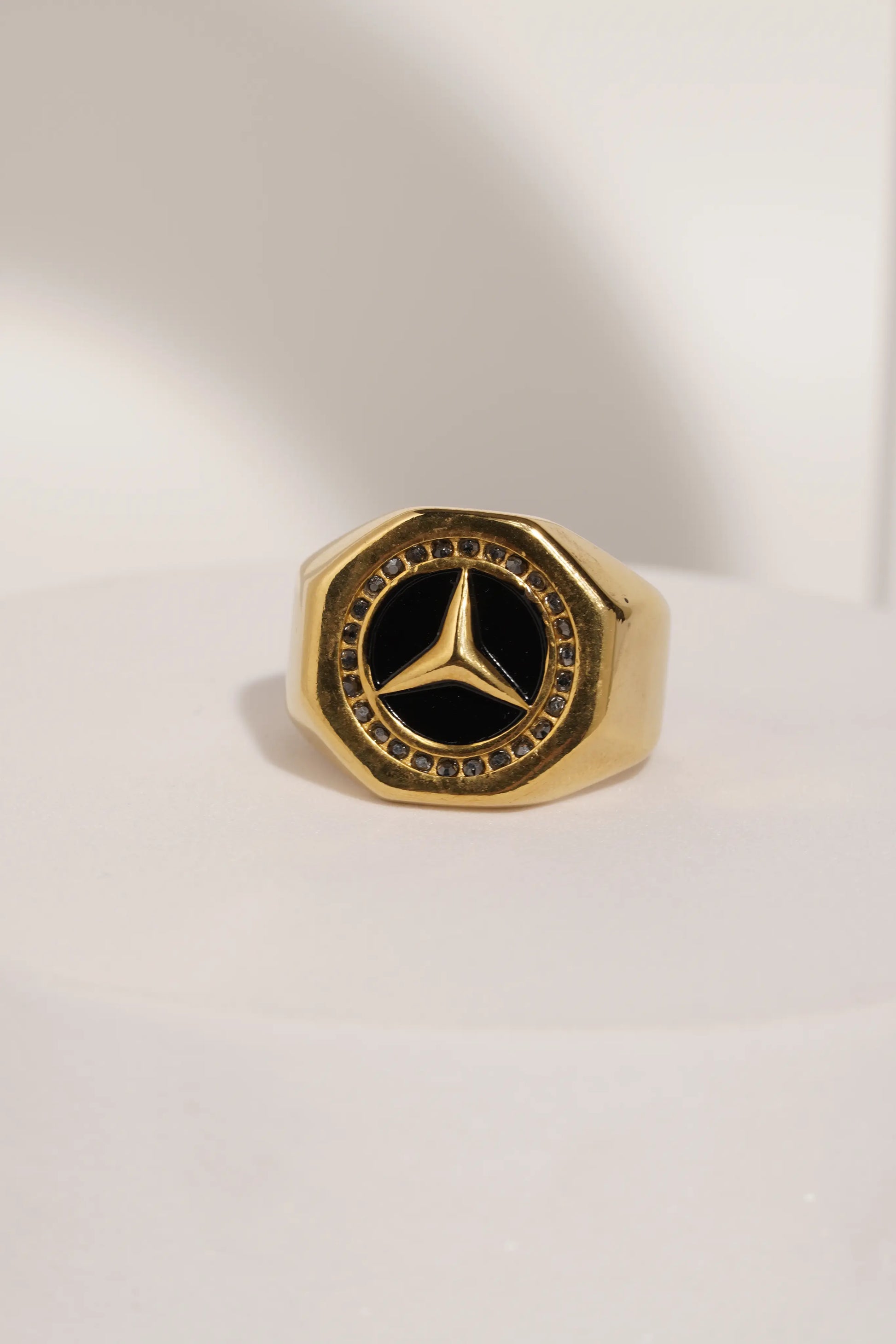 Black Diamond Golden Ring worldjewel.in men's ring