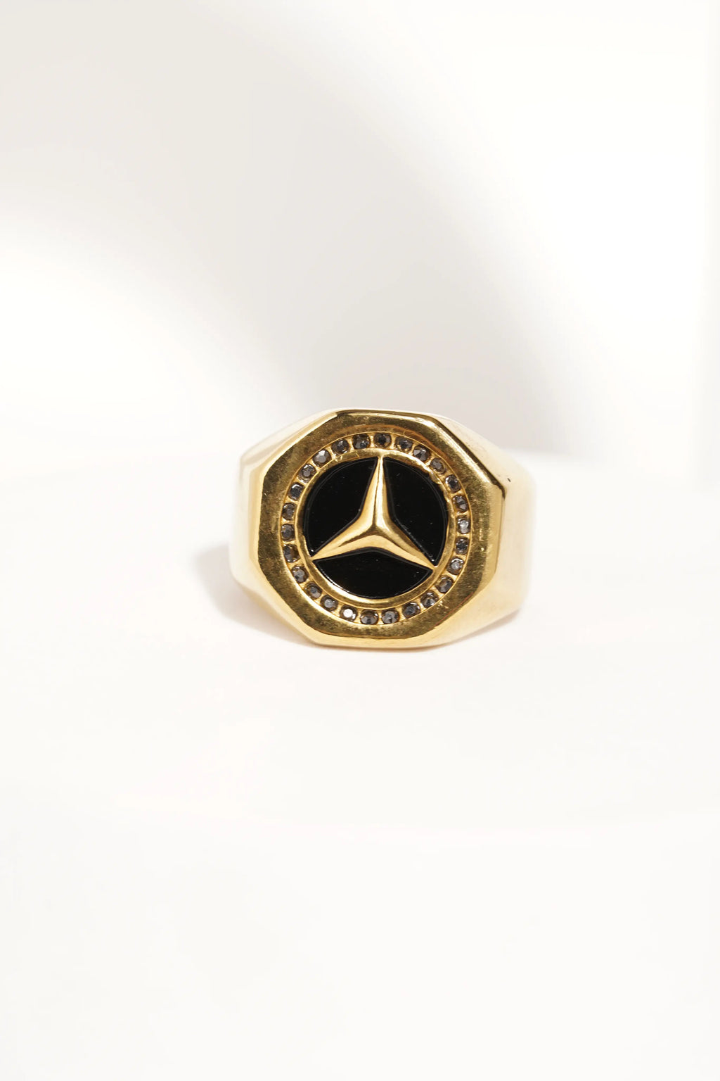 Black Diamond Golden Ring worldjewel.in men's ring