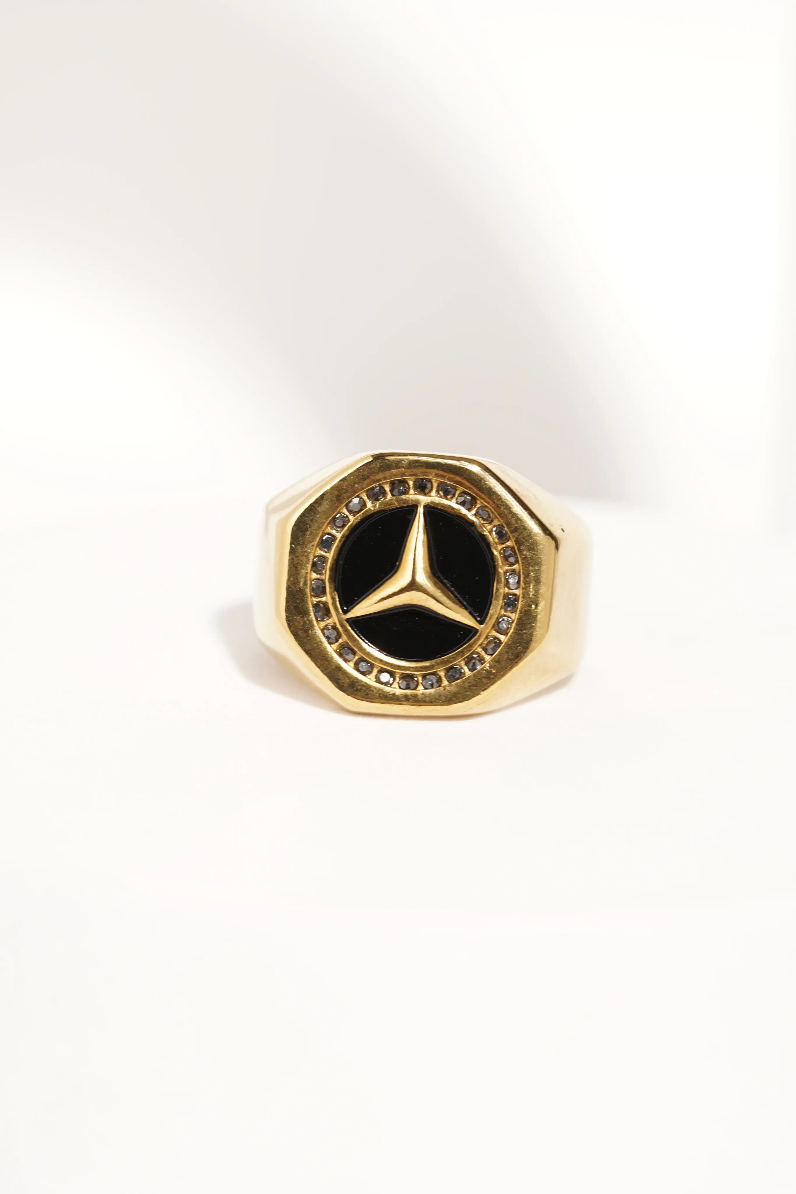 Black Diamond Golden Ring worldjewel.in men's ring