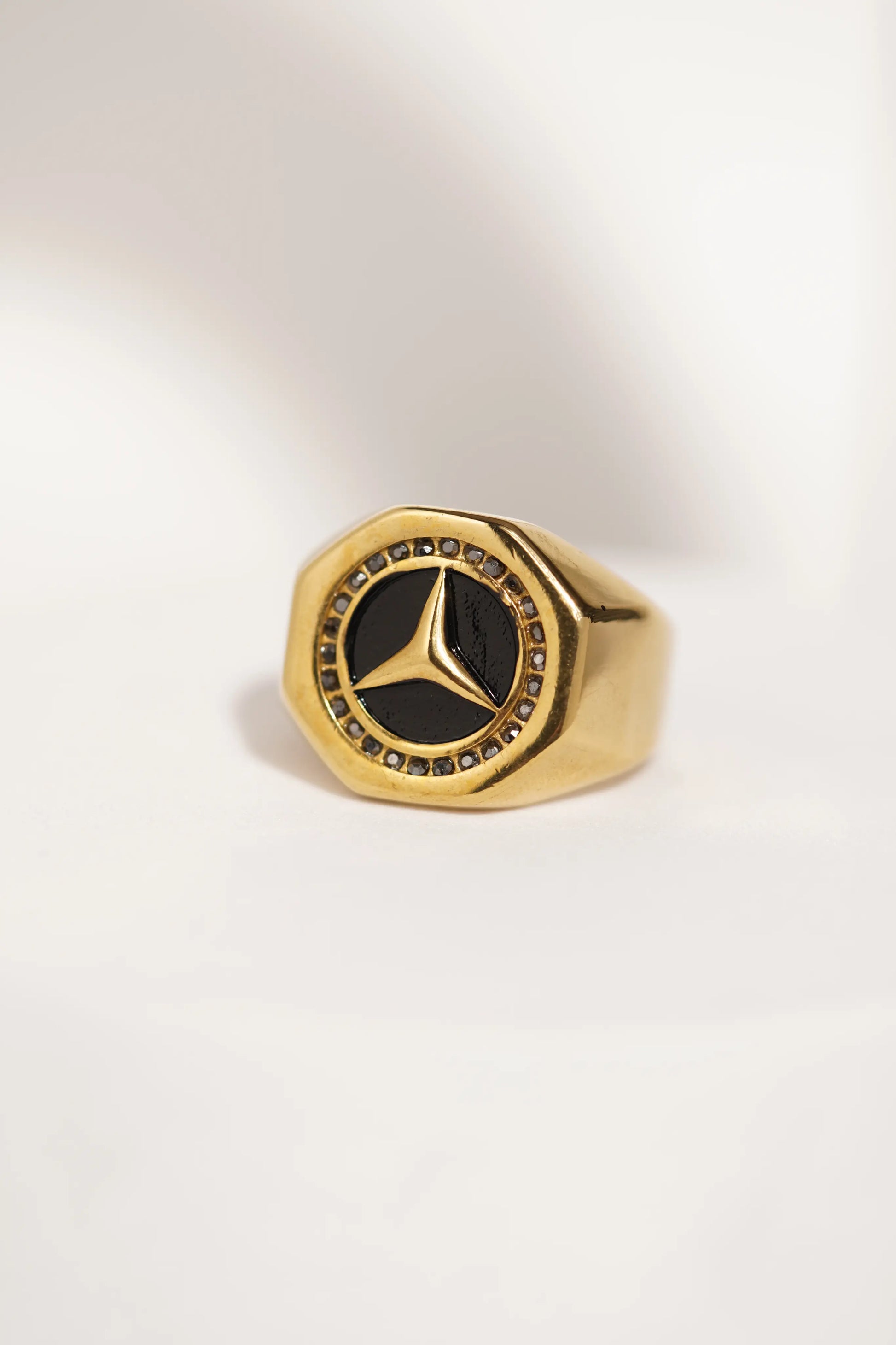 Black Diamond Golden Ring worldjewel.in men's ring