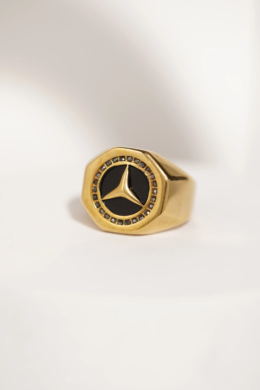 Black Diamond Golden Ring worldjewel.in men's ring