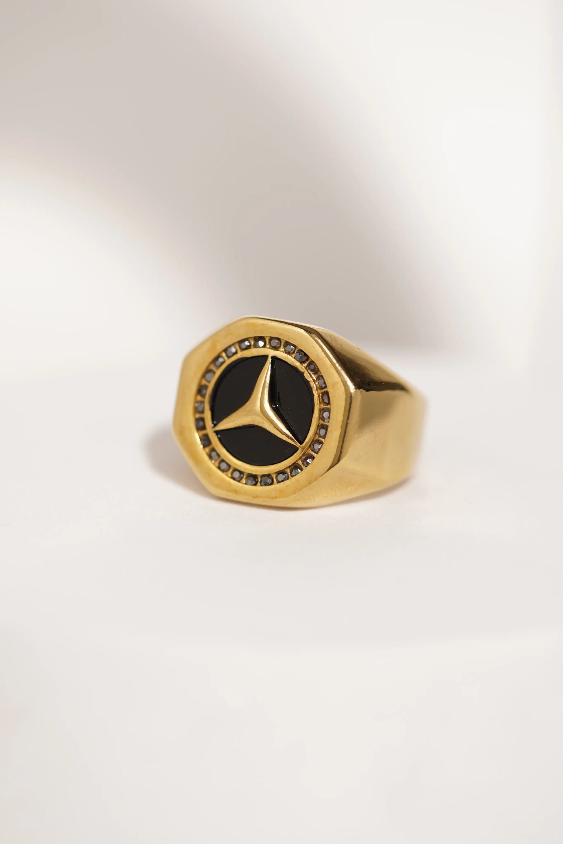 Black Diamond Golden Ring worldjewel.in men's ring