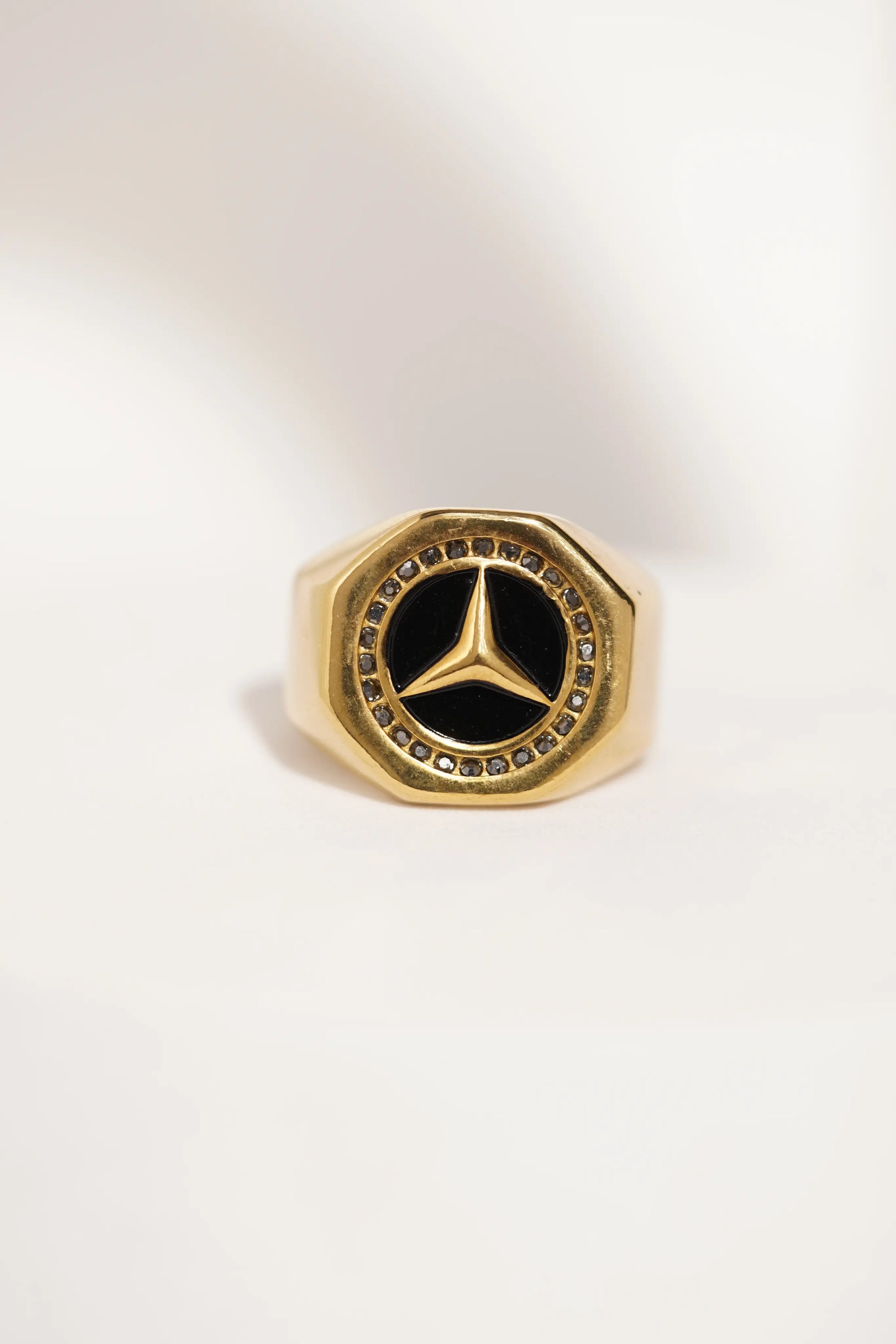 Black Diamond Golden Ring worldjewel.in men's ring