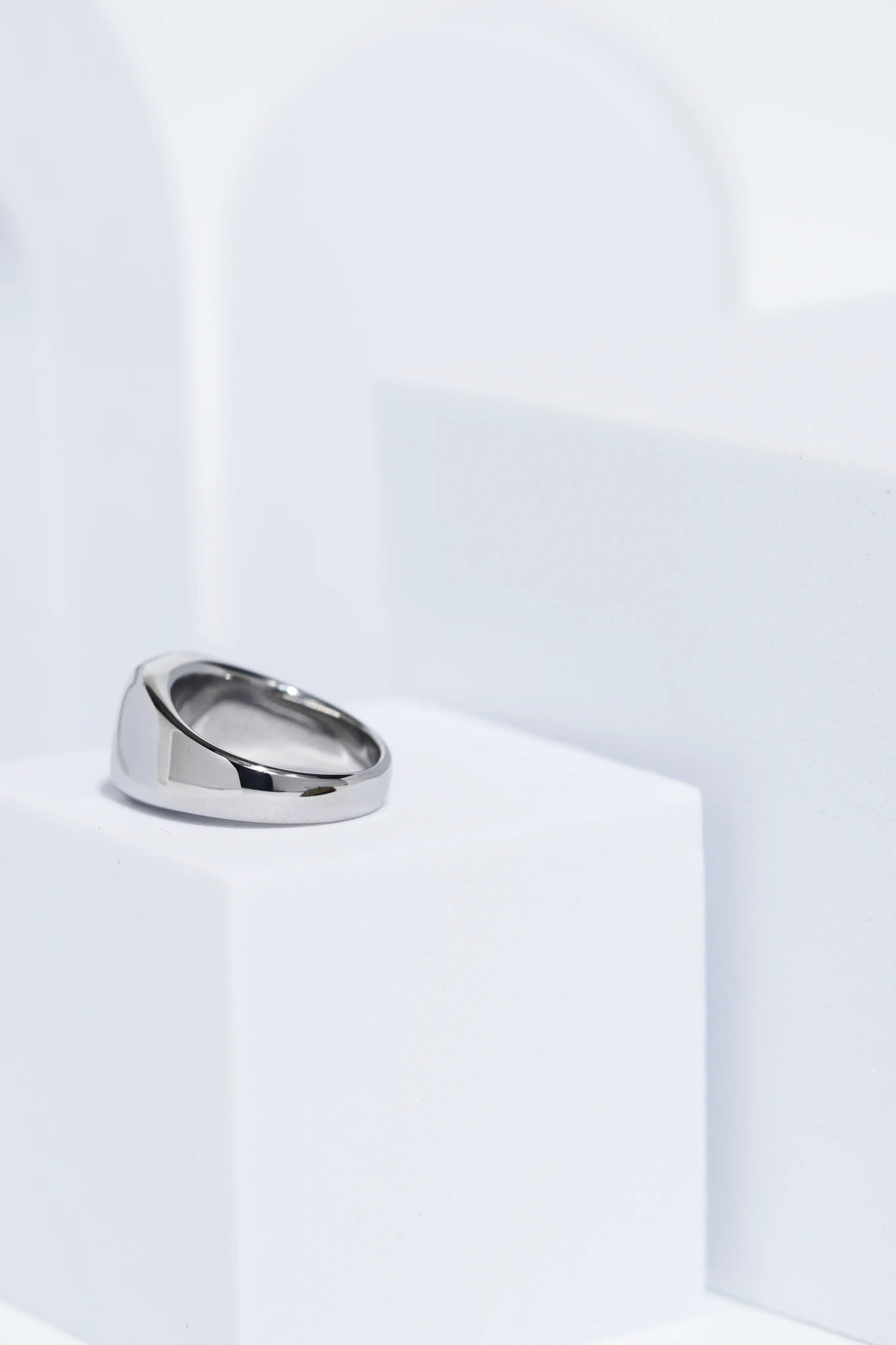 Black Diamond Silver Minimalistic Stainless Steel Ring For Men. worldjewel.in men's ring