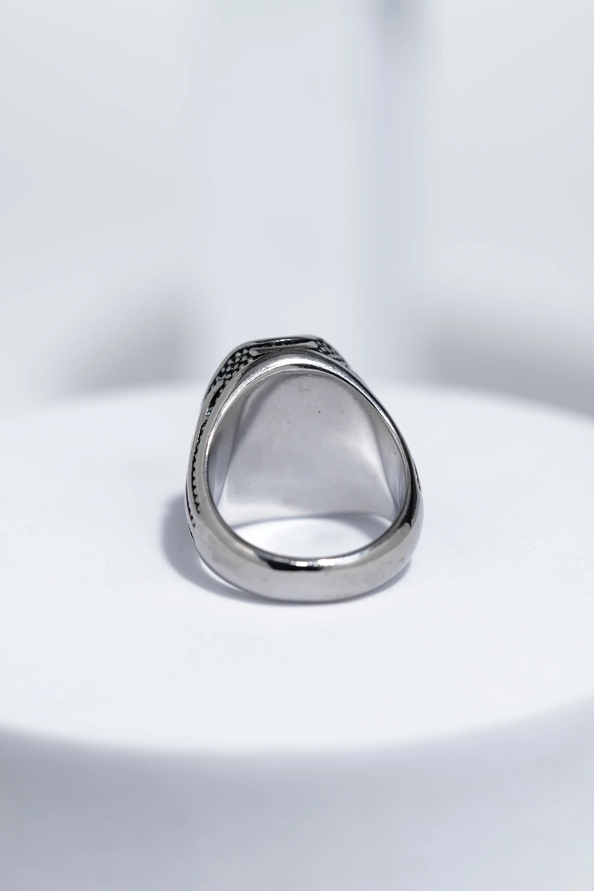 Black Oval Stone minimal silver  Stainless Steel Ring For Men. worldjewel.in men's ring