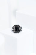Black Stone Silver Turkish Ring For Men. worldjewel.in men's ring
