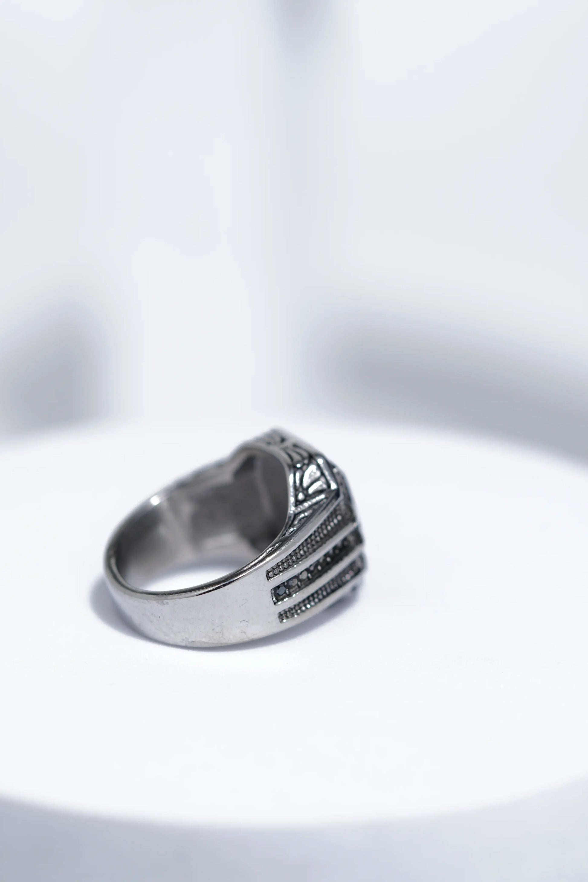 Black Stone Silver Turkish Ring For Men. worldjewel.in men's ring