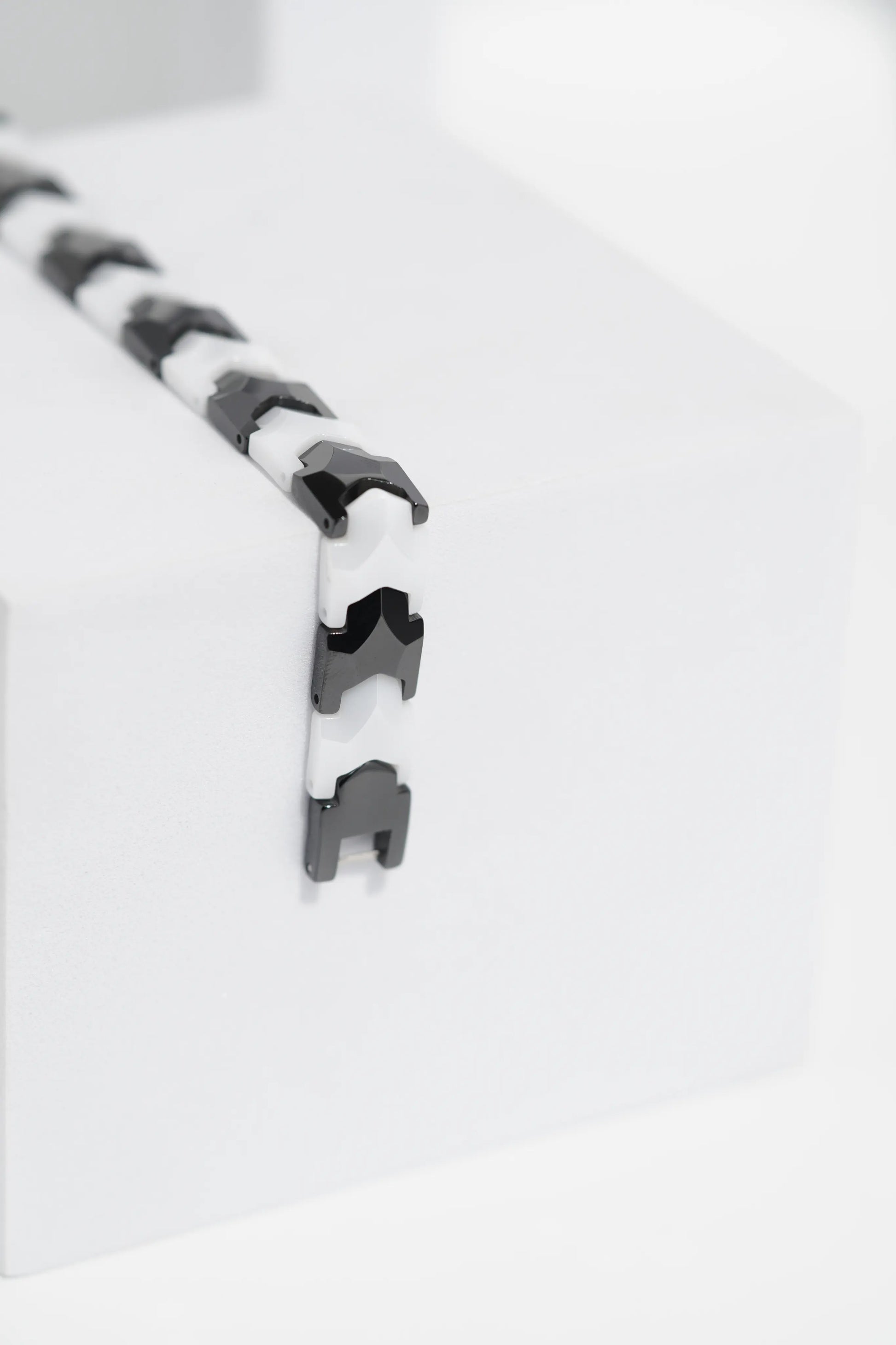 Black & White Bold Ceramic bracelet for men. worldjewel.in men's bracelets