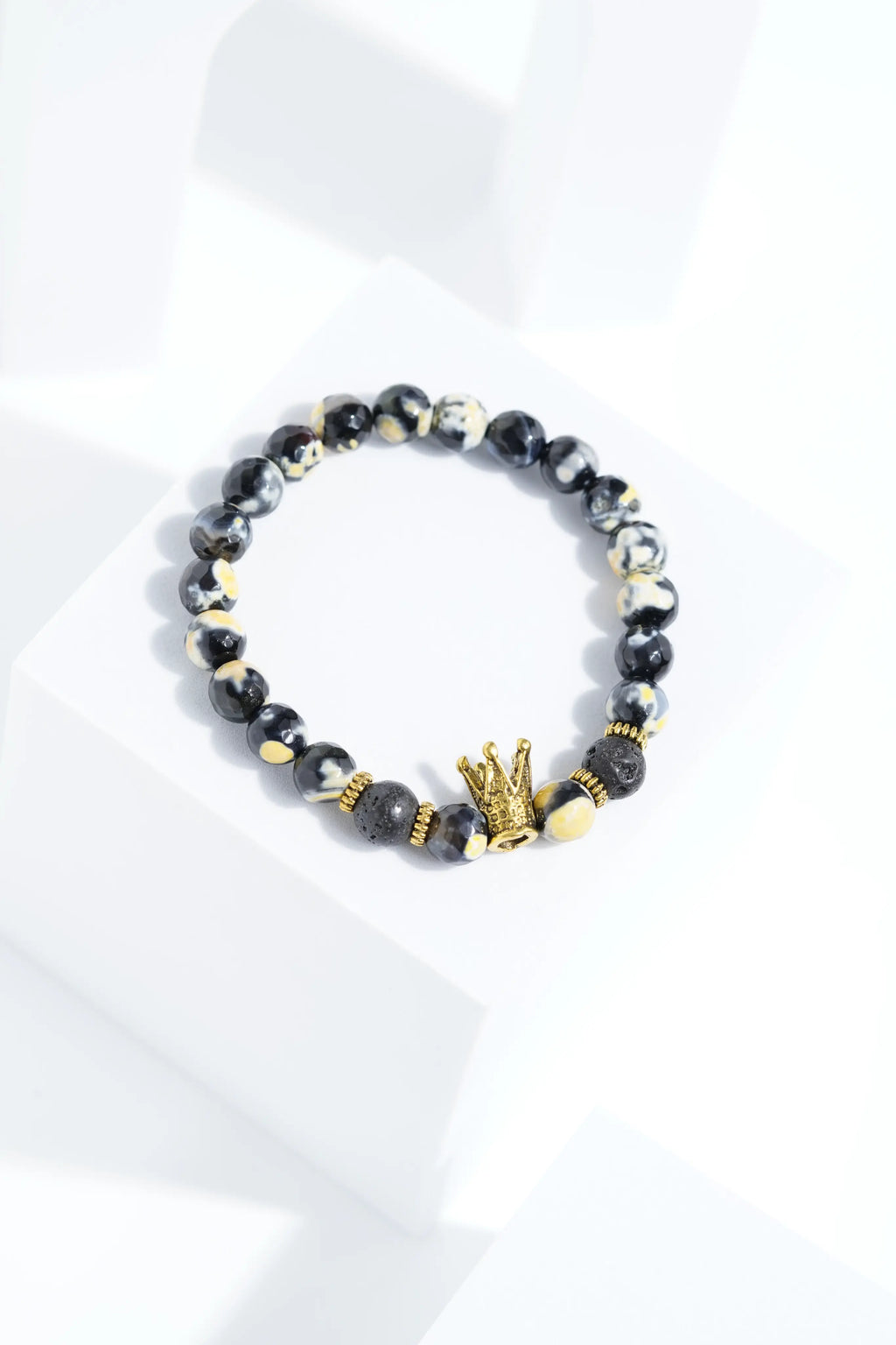Black & Yellow Crown  Bead Bracelets | Unisex worldjewel.in Bead Bracelets