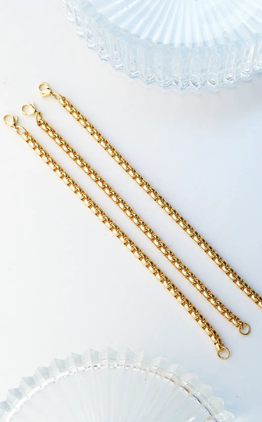 Chain bracelets gold  ( 3 pices ) worldjewel.in men's bracelets