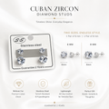 Classic Cuban Zircon Stud Earrings (6mm & 8mm Set)