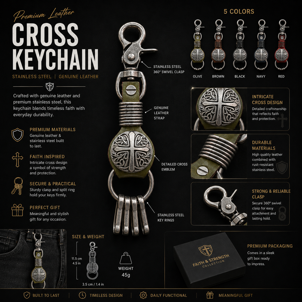 Vintage Cross Metal Keychain