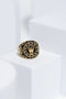Crown Embossed Black Polish In Golden Color Stainless Steel Ring For Men.