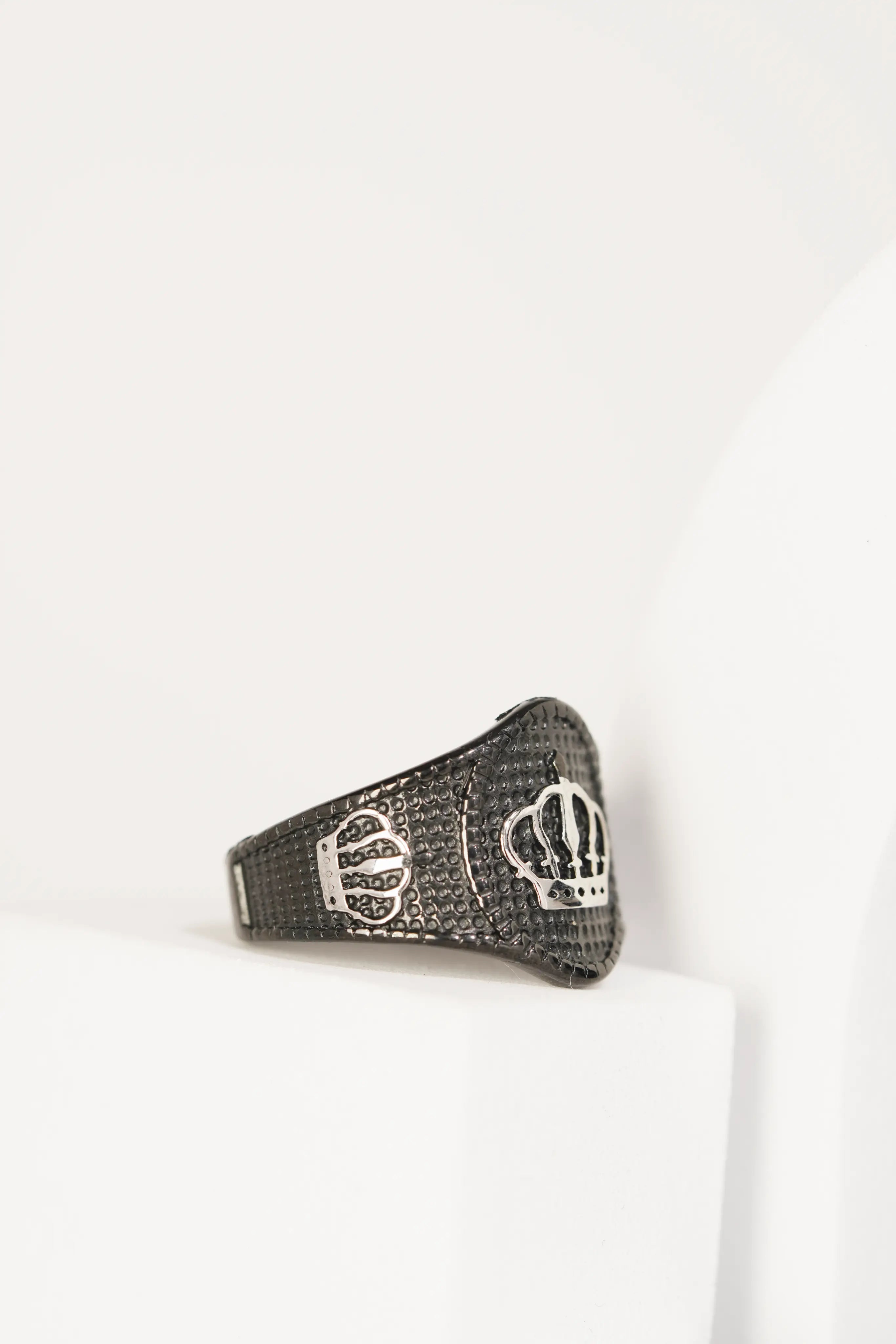Crown & Dotted Ring For Men worldjewel.in men's ring