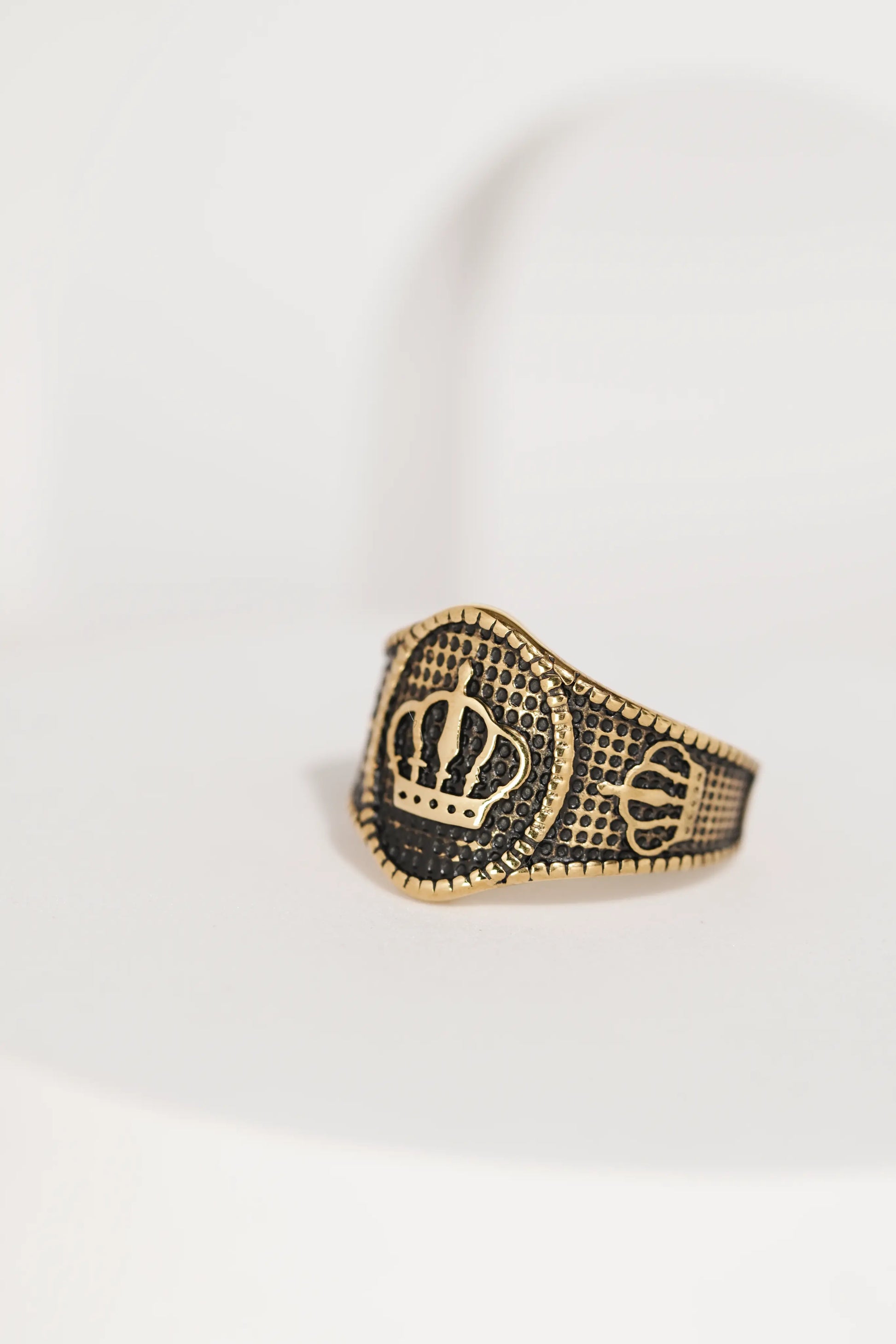 Crown & Dotted Ring For Men worldjewel.in men's ring