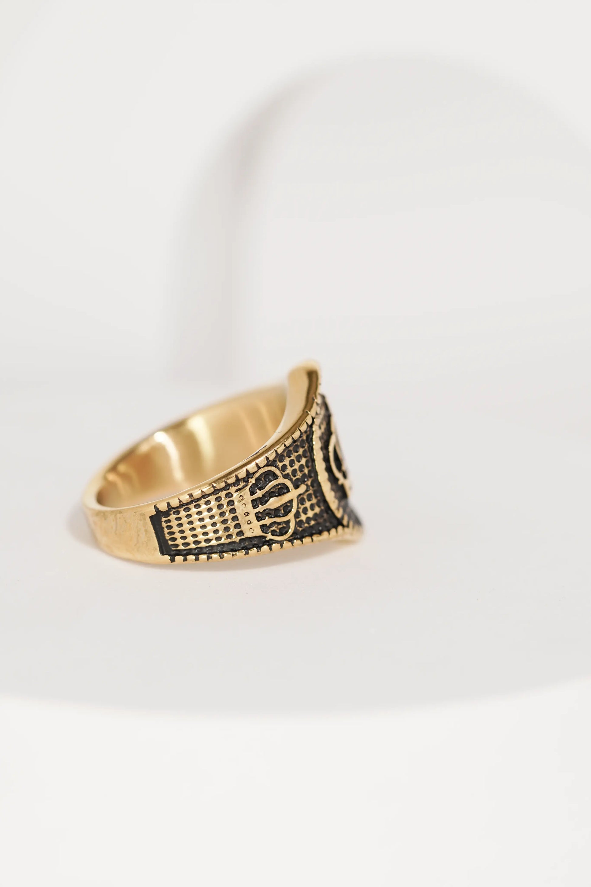 Crown & Dotted Ring For Men worldjewel.in men's ring