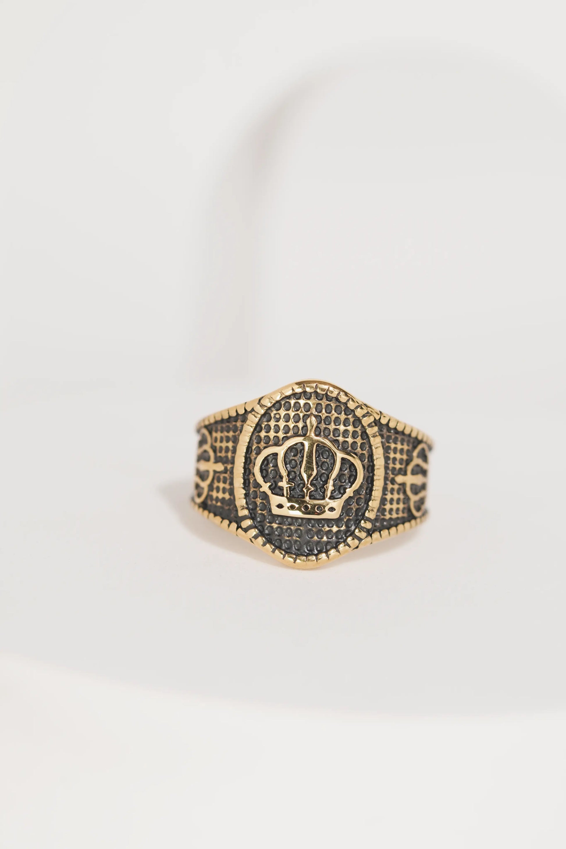 Crown & Dotted Ring For Men worldjewel.in men's ring
