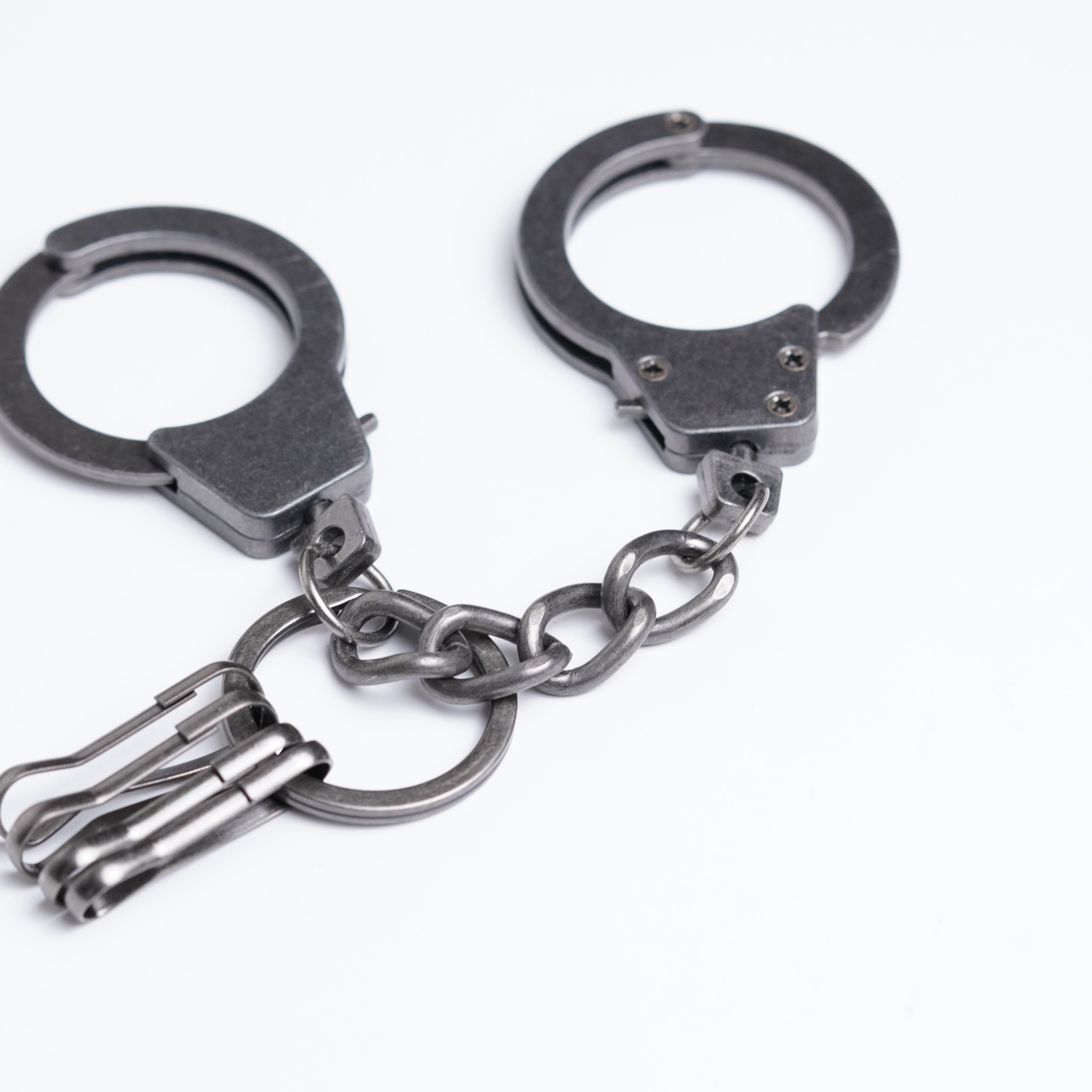 Antique Bronze Industrial Handcuff Keychain - Vintage Style