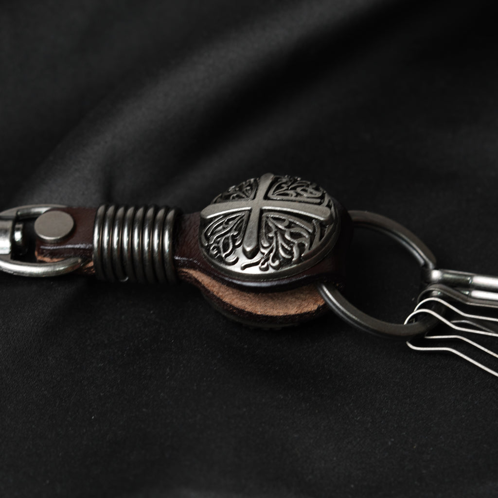Vintage Cross Metal Keychain