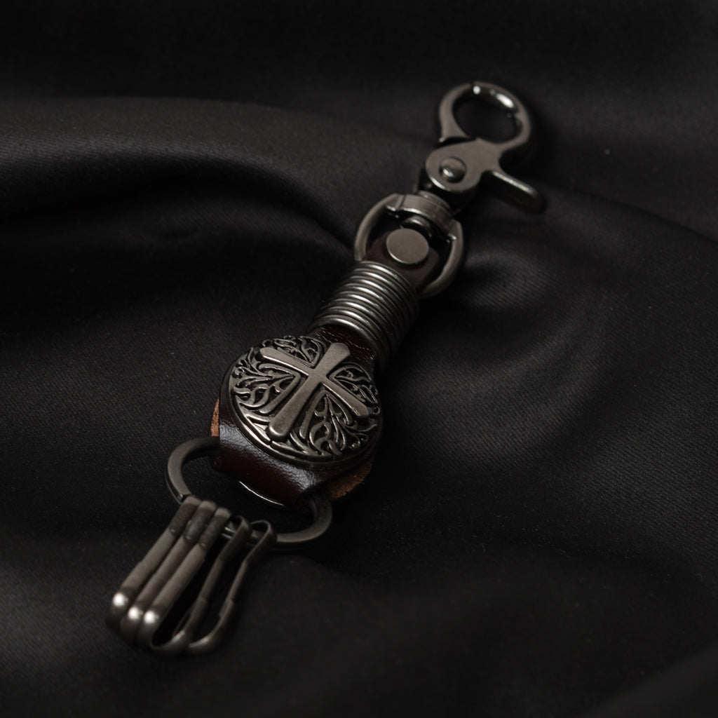 Vintage Cross Metal Keychain