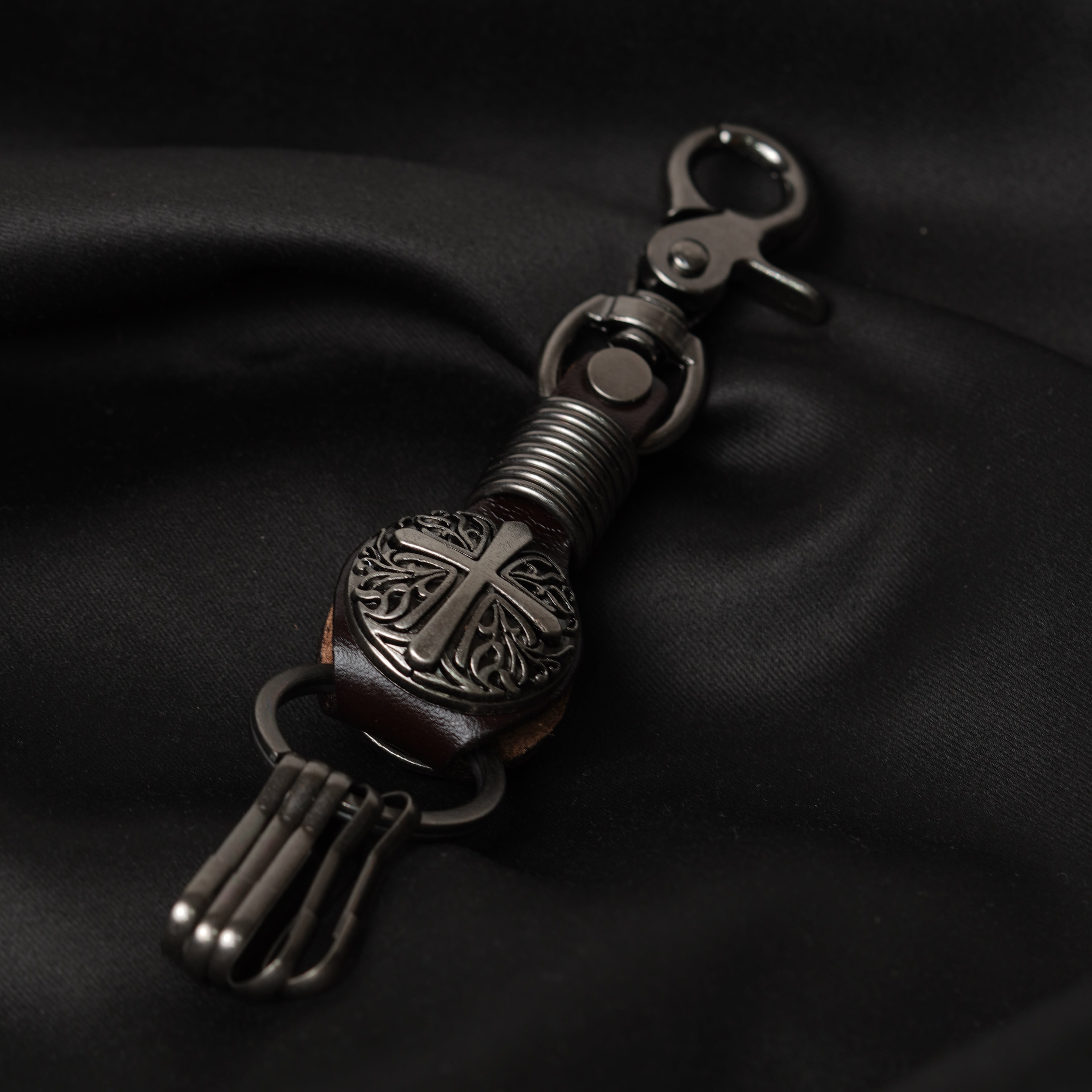 Vintage Cross Metal Keychain