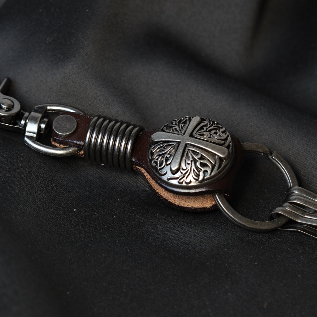 Vintage Cross Metal Keychain