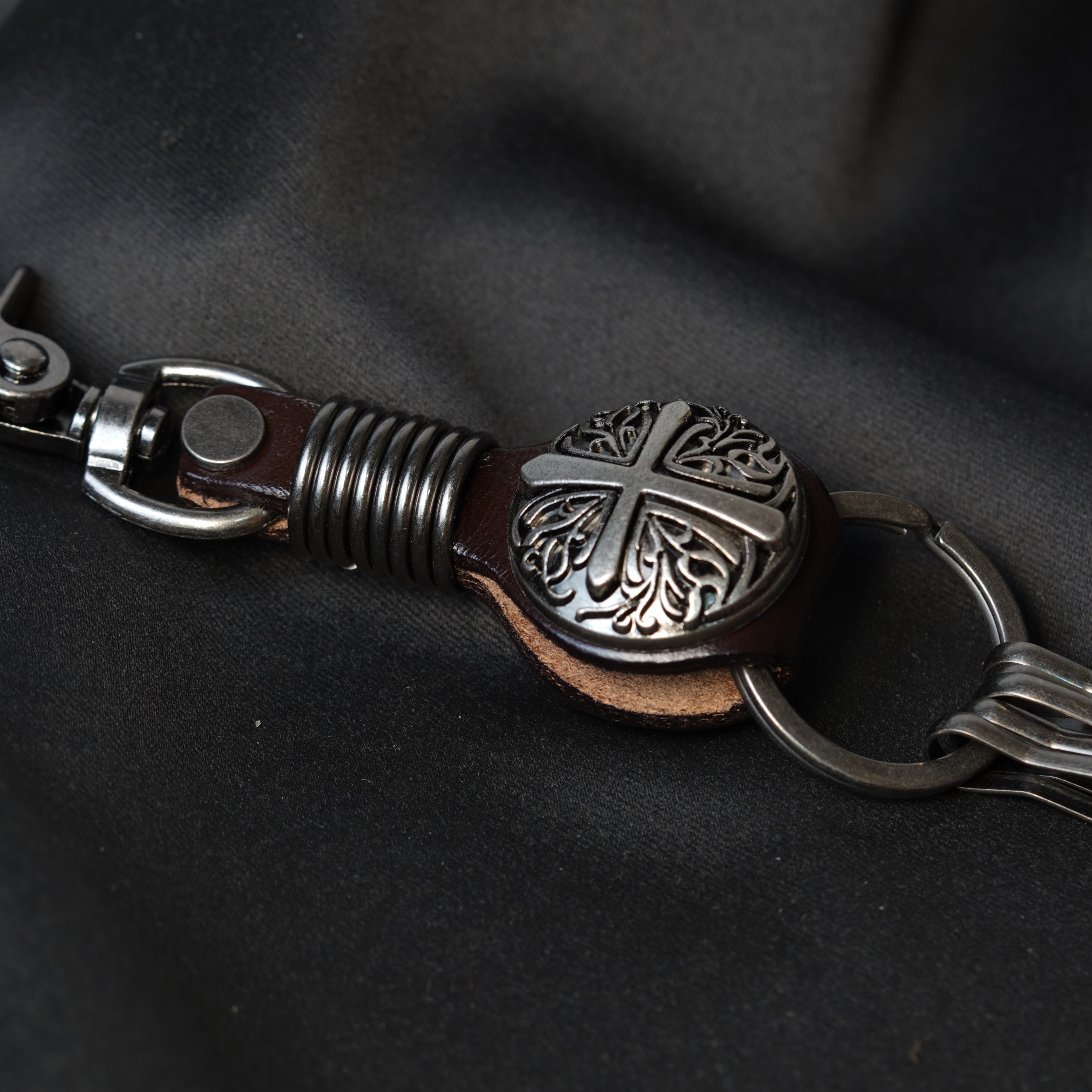 Vintage Cross Metal Keychain