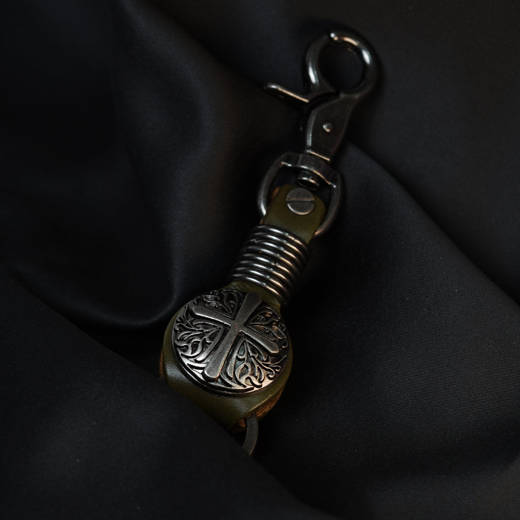 Vintage Cross Metal Keychain