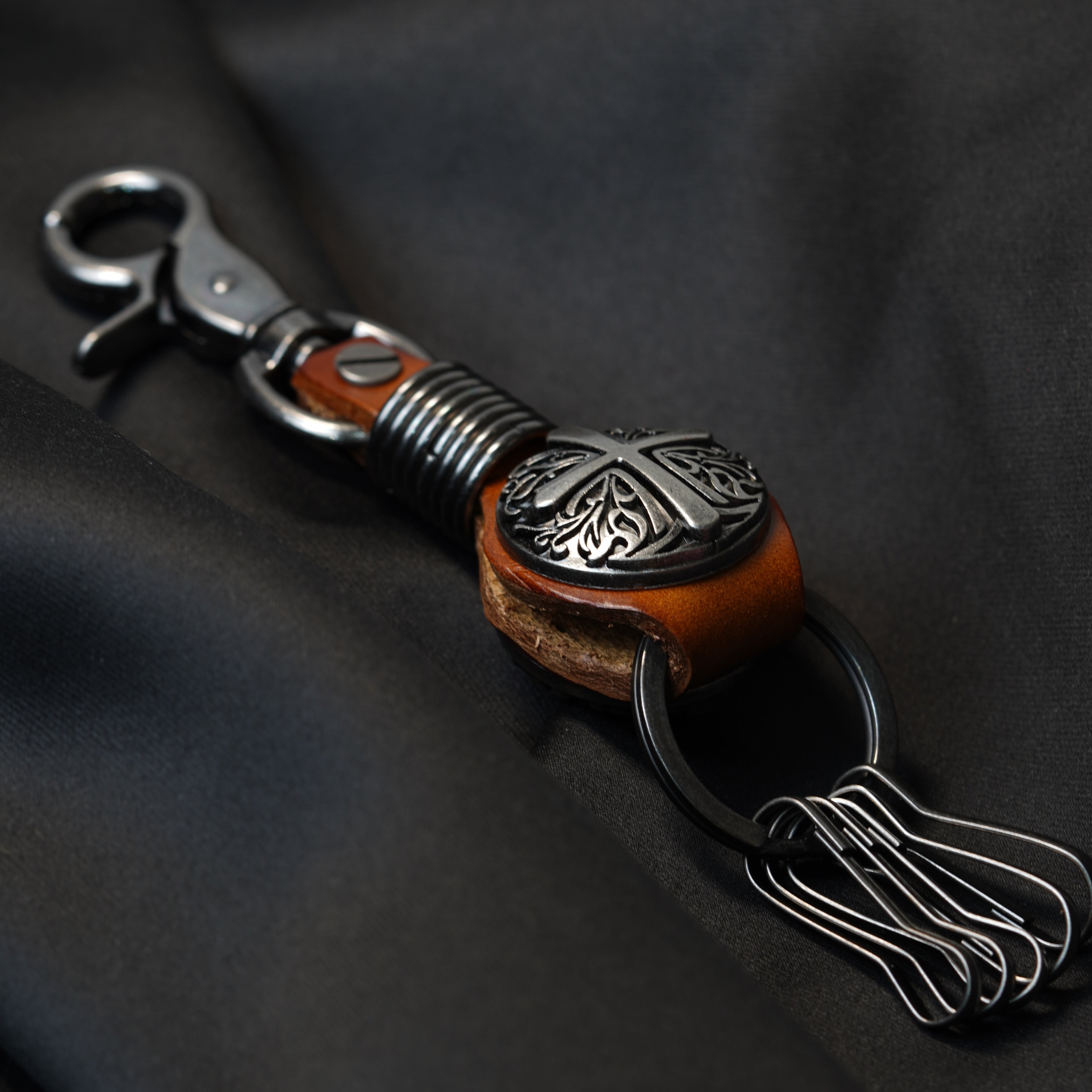 Vintage Cross Metal Keychain