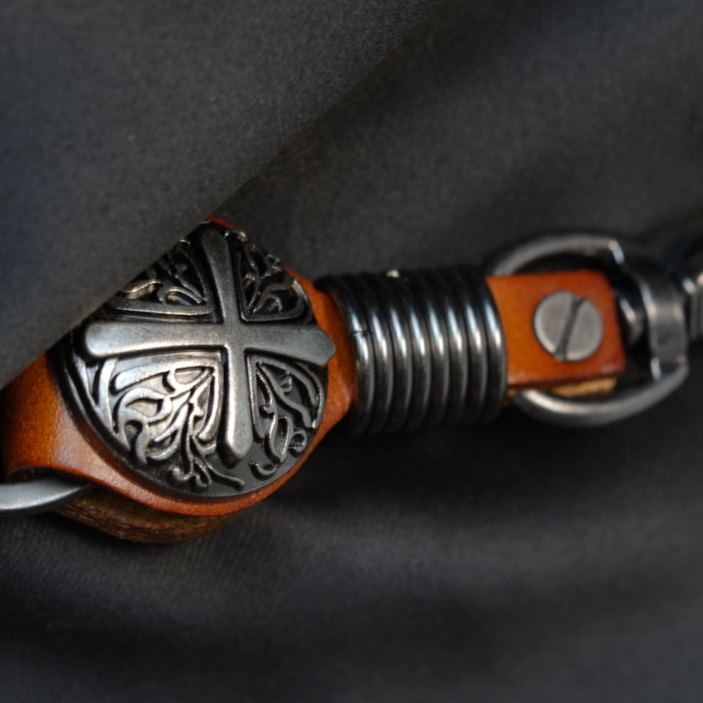 Vintage Cross Metal Keychain