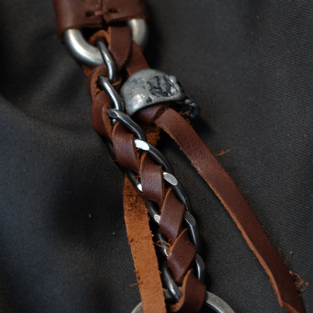 Shadow Bone Pure Leather Keychain (Brown)