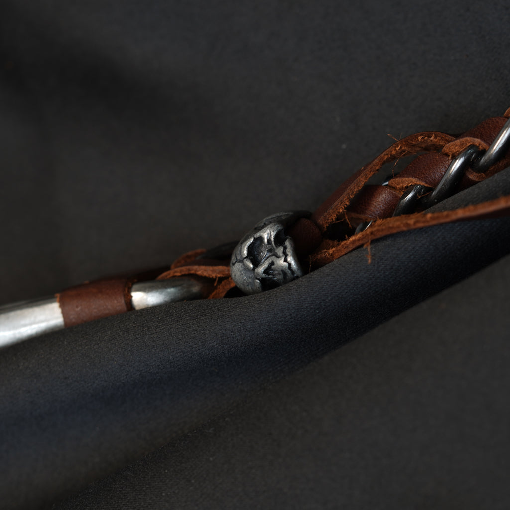 Shadow Bone Pure Leather Keychain (Brown)