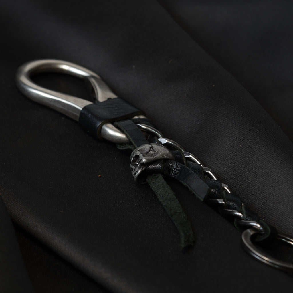 Shadow Bone Pure Leather Keychain (Black)