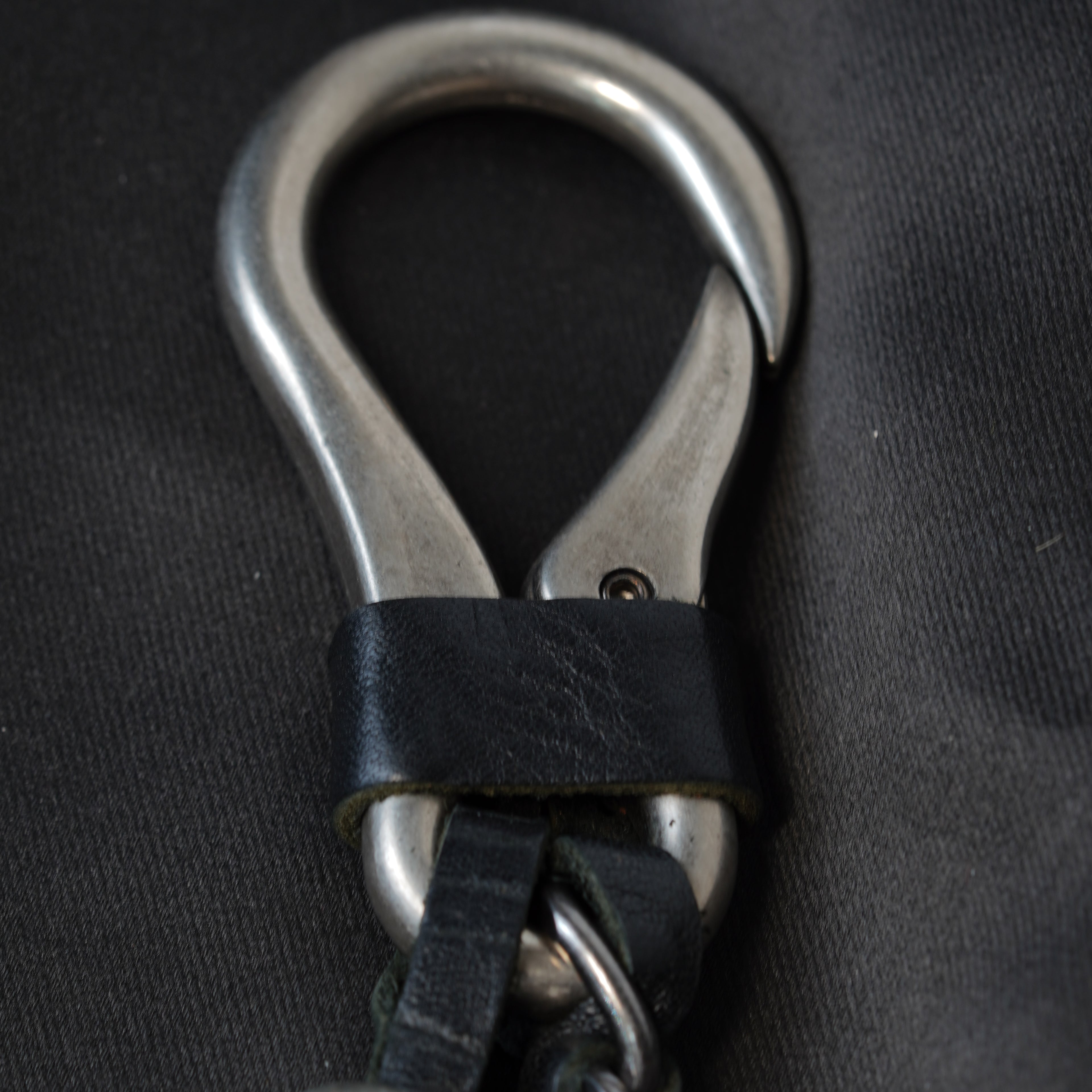 Shadow Bone Pure Leather Keychain (Black)