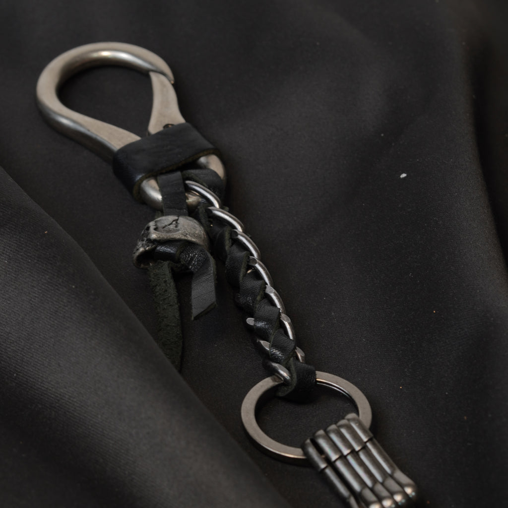 Shadow Bone Pure Leather Keychain (Black)